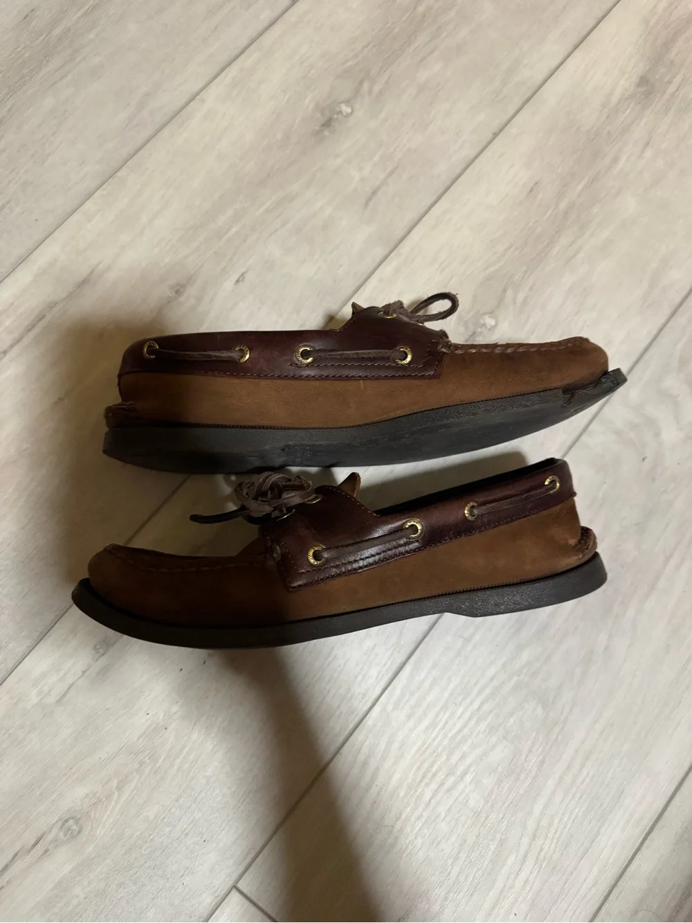 Mens Sperry Top Sider Brown Leather Boat Shoes Size 10M